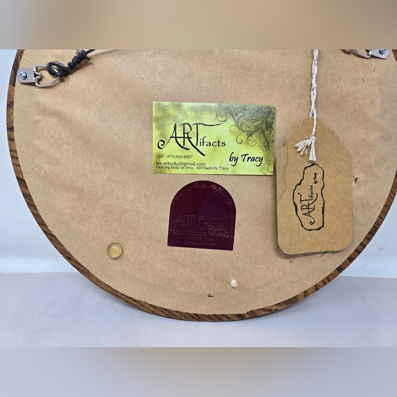 ARTifacts By Tracy Butterfly Flowers & Vines Art In Round Frame Nature Spring - Picture 7 of 11